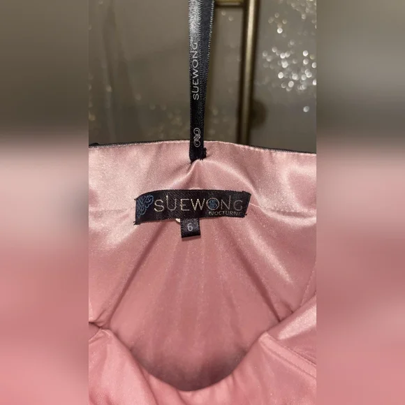 Vintage Sue Wong Size 6 Black & Blush Beaded Soutache Cocktail Dress - Picture 7 of 7